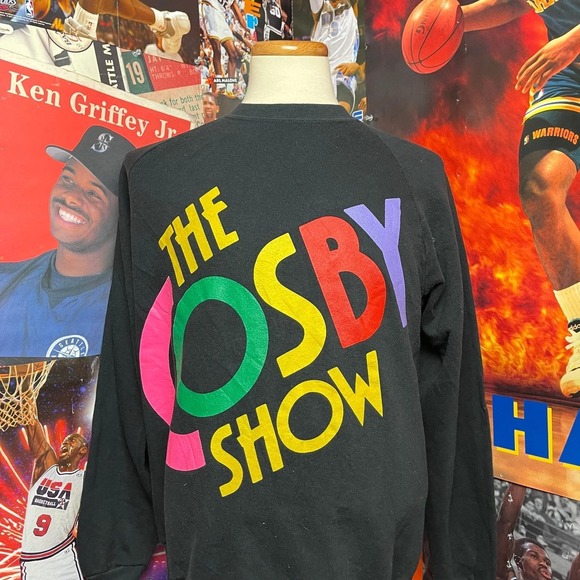 Vintage The Cosby Show 80s Bill Cosby TV Promo Sweatshirt Black Rare Sz Large